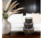 BM780 Hitam Wadah Makanan dengan motif Marmer